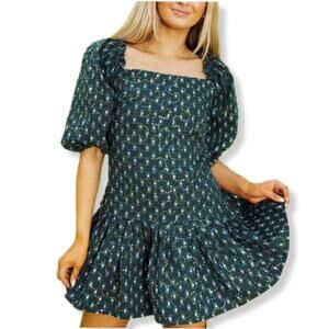 Queen of Sparkles Green Sequin Denim Mini Dress S Cocktail Holiday Party NEW